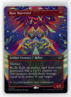 MtG EOE Rust Harvester #310 Borderless FOIL - Image 1