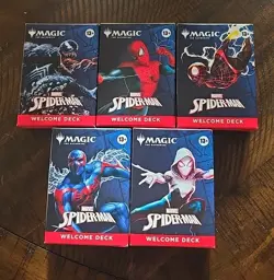 SDCC 2025 Magic The Gathering x Spider-Man Welcome Deck COMPLETE Set (5) MTG - Image 1