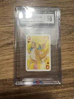 1999 Pokemon Playing Cards Dragonite CGC 10 English #QUEEN Mini Blue Deck - Image 1