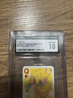 1999 Pokemon Playing Cards Dragonite CGC 10 English #QUEEN Mini Blue Deck - Image 2