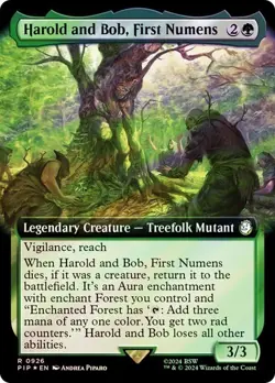 Harold and Bob, First Numens (Extended Art) - NM SURGE FOIL - Fallout PIP MTG - Image 1