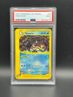Pokemon PSA 9 MINT Omastar 23/144 Skyridge Non-Holofoil 2003 E Reader S#6117 - Image 1