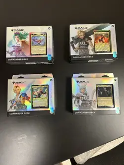 Magic The Gathering Final Fantasy Collector’s Ed. Commander Deck Bundle -in Hand - Image 1