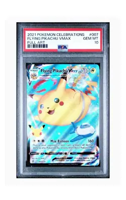 2021 POKEMON CELEBRATIONS FLYING PIKACHU VMAX FULL ART 007/025 PSA 10 GEM MINT - Image 1