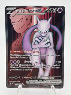 Pokemon TCG Team Rocket's Mewtwo EX 213/182 Sv10: Destined Rivals Full Art Holo - Image 1