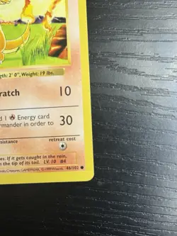 Pokemon TCG Charmander 046/102 Base Set (Shadowless) Regular WOTC 1999 LP - Image 5