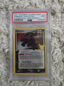 2021 Pokemon Celebrations Umbreon Gold Star #17 PSA 9 - Image 1