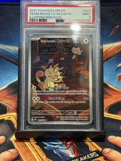 🔥 2025 POKEMON TEAM ROCKET'S MEOWTH PSA 9-DESTINED RIVALS ILLUSTRATION RARE - Image 1