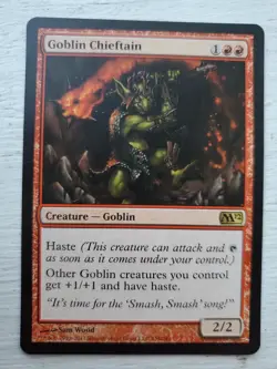 1x Goblin Chieftain - Magic 2012 - NM English - Magic the Gathering - Image 1