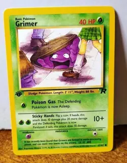 POKEMON GRIMER ART - 57/82 1ST EDITION TEAM ROCKET LP - Image 1
