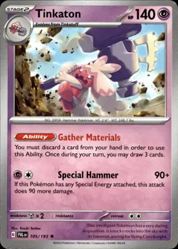 Tinkaton - Non-Holo Rare - Paldea Evolved 105/193 - MINT - Pokemon - Image 1