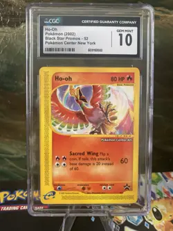 CGC Gem Mint 10 Ho-Oh # 52 Black Star Promo Pokemon Center NY Stamped Card - Image 1