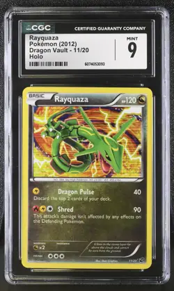 CGC 9 MINT Rayquaza 2012 Dragon Vault 11/20 Holo Pokemon Card - Image 1