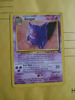 Pokemon Gengar Fossil 20/62 Non-Holo Unlimited Rare Card HP - Image 1