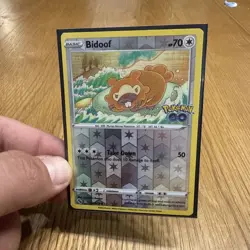 Pokemon TCG Bidoof Reverse Holo Common Card 059/078 Pokemon Go Ditto Peal NM - Image 1