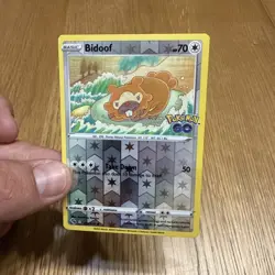 Pokemon TCG Bidoof Reverse Holo Common Card 059/078 Pokemon Go Ditto Peal NM - Image 2