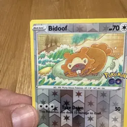 Pokemon TCG Bidoof Reverse Holo Common Card 059/078 Pokemon Go Ditto Peal NM - Image 3
