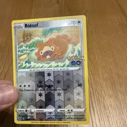 Pokemon TCG Bidoof Reverse Holo Common Card 059/078 Pokemon Go Ditto Peal NM - Image 4