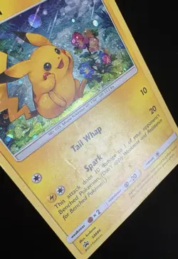 Pikachu SM86 Black Star Holo Rare Promo Pokemon Card Damaged - Image 2