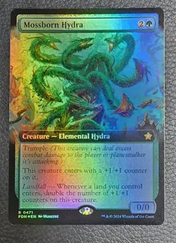 Mossborn Hydra (Extended Art) Foundations Foil MTG NM Magic Card - Image 1