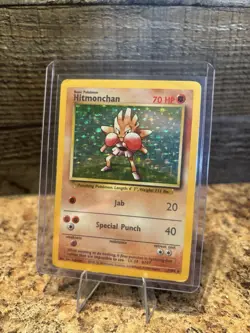Pokemon TCG Hitmonchan Holo Rare Card Base Set 7/102 - Image 1
