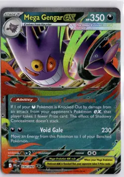 Mega Gengar ex 056/094 Mega Evolutions Phantasmal Flames Trading Card Pokemon - Image 1