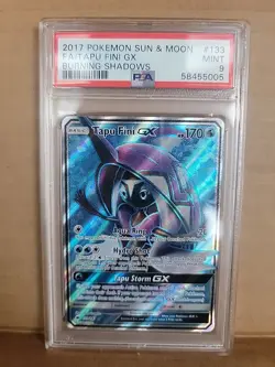 2017 Pokemon Sun And Moon FA/TAPU FINI GX BURNING SHADOWS PSA 9 - Image 1