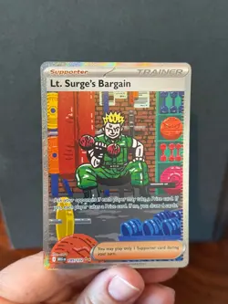 2025 Pokemon Mega Evolution Lt Surge's Bargain Special Illustration Rare 185/132 - Image 3