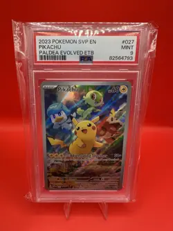 2023 POKEMON SVP PALDEA EVOLVED ETB PROMO #027 PIKACHU PSA 9 - Image 1