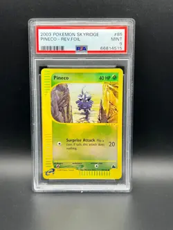Pokemon PSA 9 MINT Pineco 85/144 Skyridge Reverse Holofoil 2003 E Reader #4515 - Image 1