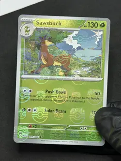 2025 TCG Pokemon #007 Sawsbuck 007/086 Master Ball Reverse Holo White Flare - Image 2