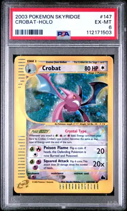 2003 POKEMON SKYRIDGE #147 CROBAT-HOLO PSA 6 - Image 1