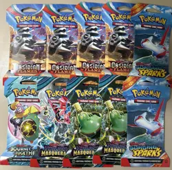 Pokemon TCG: Sleeved Booster Pack Lot 10x Packs As Pictured- New/ Sealed - Image 1