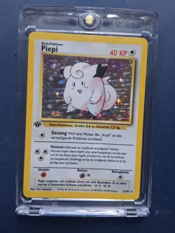 Pokemon Holo Piepi (Clefairy) 1st Edition German Card 5/102 Base Set - Image 1