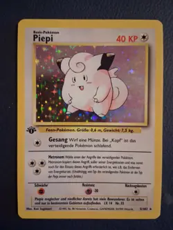 Pokemon Holo Piepi (Clefairy) 1st Edition German Card 5/102 Base Set - Image 3