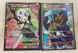 Pokemon 3 Card Bundle Lot Meloetta EX, Archie’s Ace, & ShayminEX In Sleeves - Image 1