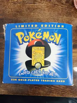 1999 Pokemon Poliwhirl Burger King 23k Gold Plated Card w/Pokeball *NIB* - Image 4