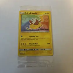 Ash’s Pikachu SM108 Non Holo Ultra Rare Promo Pokemon Card MINT Sealed Original - Image 5