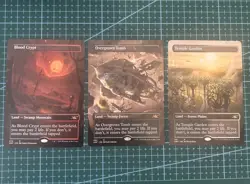 MTG Magic The Gathering Unfinity Shock Land Bundle. Blood Crypt, Tomb, Garden - Image 1