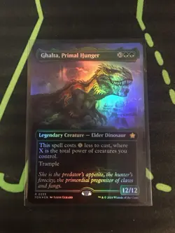 MTG Magic The Gathering Ghalta, Primal Hunger Foil Borderless Dinosaur Commander - Image 1