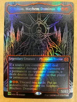 MTG 1x OIL SLICK RAISED FOIL Solphim, Mayhem Dominus 354 Phyrexia All Will x1 NM - Image 1