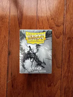 Dragon Shield Sleeves: Matte Dual - Justice (Silver) - Standard Size (100ct) - Image 1