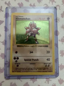 Pokemon TCG Hitmonchan Base Set Holo Shadowless Rare Card #07/102! NM! Clean!! - Image 1