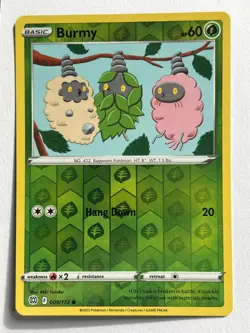 Burmy 009/172 Reverse Holo Common Brilliant Stars Pokemon - Image 1