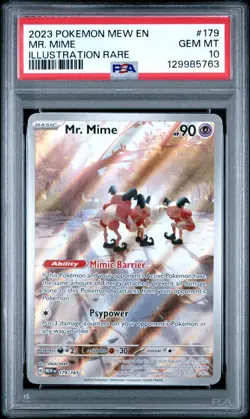 2023 POKEMON MEW EN-151 ILLUSTRATION RARE #179 MR. MIME PSA 10 - Image 1