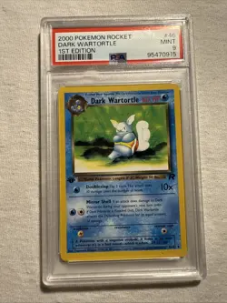 Pokemon 1st EDITION Dark Wartortle #46/82 - 2000 Team Rocket Set - PSA 9 (MINT)! - Image 1