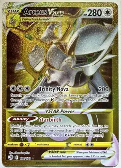 Pokemon TCG Arceus VSTAR 184/172 Brilliant Stars Gold Secret Rare Card NM-NP - Image 1