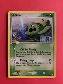 Pokemon TCG Cards Cacnea 47/100 Crystal Guardians Reverse Holo LP - Image 1