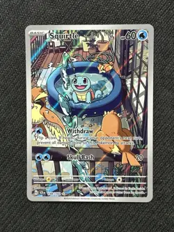 NM Squirtle 148/142 Stellar Crown Illustration Rare Holo Pokemon Card - Image 1