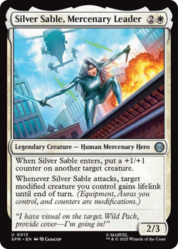 MTG magic 1x Silver Sable, Mercenary Leader FOIL (M/NM) Marvel's Spider-Man - Image 1